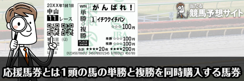 応援馬券とは1頭の馬の単勝と複勝を同時に購入できる馬券