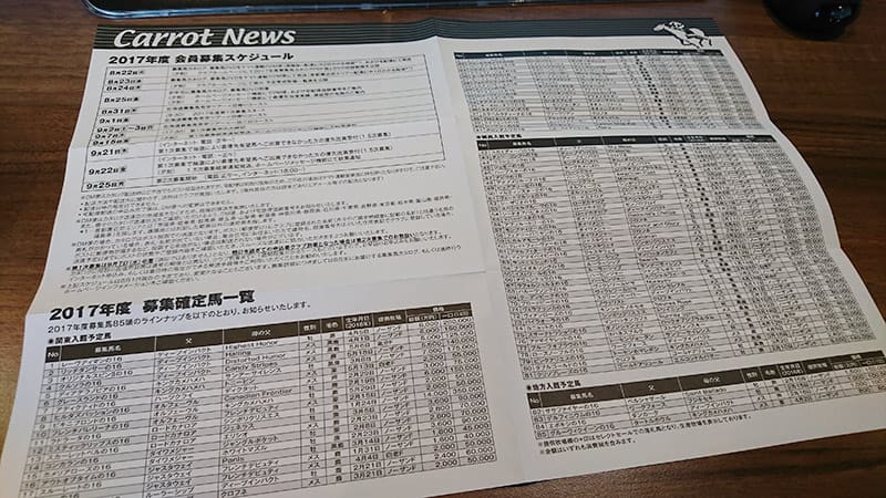 キャロットクラブ 募集馬一覧