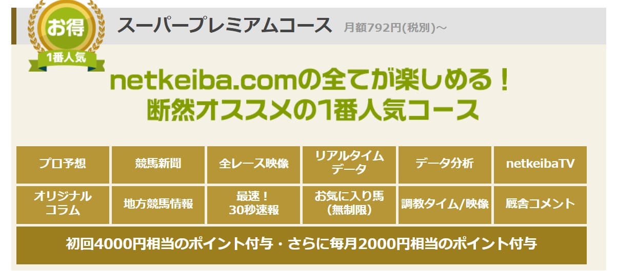 ネット競馬の地方競馬の料金