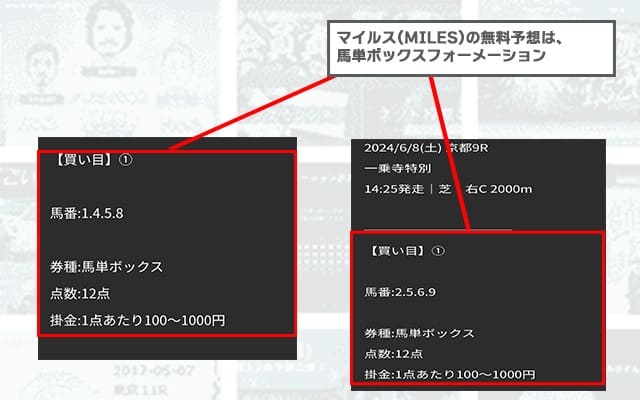 マイルスの買い目の傾向