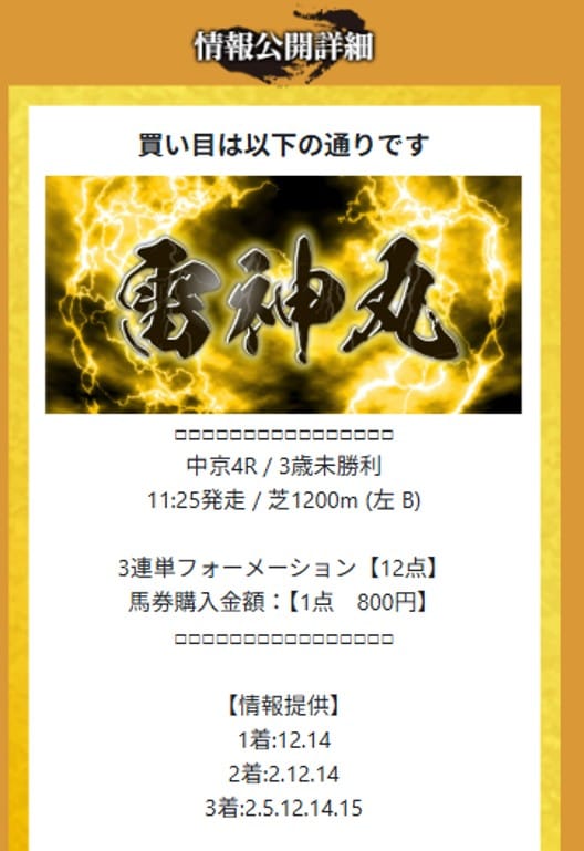 本命　有料予想2