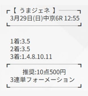 うまジェネ　ニュージェネレーション　3月29日中京6R